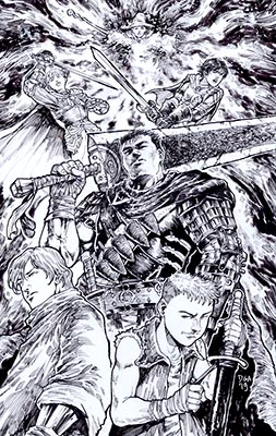 Guts Berserk original comic art commission — hand-drawn ink illustration by Donny Gandakusuma