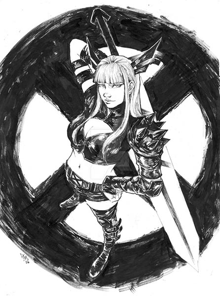Magik original comic art for sale — hand-drawn ink illustration by Donny Gandakusuma