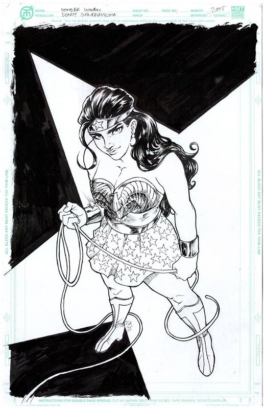 Wonder Woman Golden Age original comic art for sale — hand-drawn ink by Donny Gandakusuma
